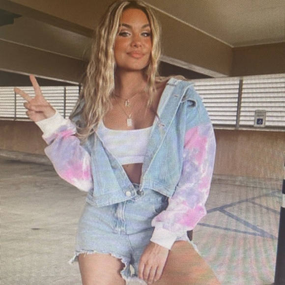 Tie Dye Denim Jacket - Picture 2 of 7